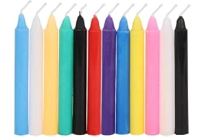 RAJX Magic Spell Candles, Mixed Colours Protection Candle Ideal for Candle Magic Rituals & Ceremonies, Pack of 12 (Mixed Colour)