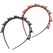 Lot de 2 serre-têtes avec pinces,pinces à cheveux tressées,b