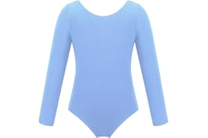 Freebily Body Ginnastica Artistica Bambina Maniche Lunghe con Fascia Colorata Leotards Dancewear Tuta Sportiva Vestito Ballerina Danza Classica da Balletto Abito Ballo