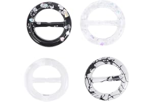 TENDYCOCO T-Shirt Clips Elegant Resin Round Shirt Clips Clothing Corner Knotted Buckles for T-Shirt Dresses Clothing 4 Pcs