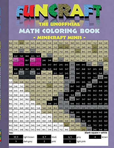 Funcraft - The unofficial Math Coloring Book: Minecraft Minis: Age: 6-10 years. Coloring book, age, learning math, mathematic, school, class, ... birthday, eastern, bestseller, pixel, craft