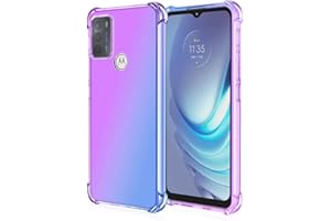 EASSGU Funda para Motorola Moto g50 4G (6.5" Inches), Carcasa Protectora de Color Degradado Transparente, Case para Teléfono Anticaída y Antiarañazos - Azul PúRpura