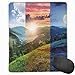 Produktbild Mouse Mat Stitched Edges, Foggy Mountain Forest View In Various Times Of The Day Idyllic Nature Collage,Gaming Mouse Pad Non-Slip Rubber Base
