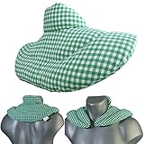 Nackenhörnchen mit Stehkragen grün-weiß | Leinsamenkissen | Nackenkissen Wärmekissen - Ein sehr wohliger Nackenwärmer