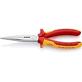 KNIPEX Keskin Kenarlı Kargaburun Pense (Leylek Gaga Pense) Krom Kaplama, &Ccedil;ok Bileşenli Manşonlarla İzole edilmiş, VDE Testli,