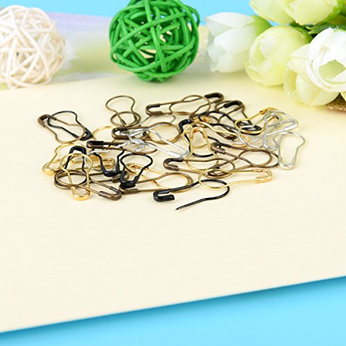 Shappy 120 Stück Metall Kürbis Sicherheit Pins Calabash Pins Birne Pins Kürbis Haken für Stricken Verriegelung Handwerk Markierung, 4 Farben - 5