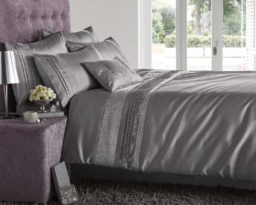 Kimberley Silver Single Duvet Cover Quilt Set with Diamante Detaile