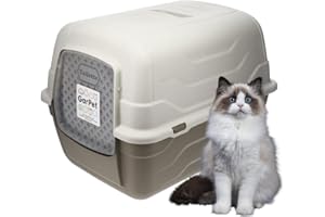 GARPET Arenero para gatos con Tapa Pala Filtro de carbón Activado - Capucha basculante - Gran arenero XXL para gatos Baño con Capucha para gatos Arenero de gatos para Exteriores