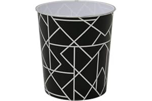 JVL Cubo de basura lineal negro, 27 x 25 cm aprox, polipropileno, pequeño