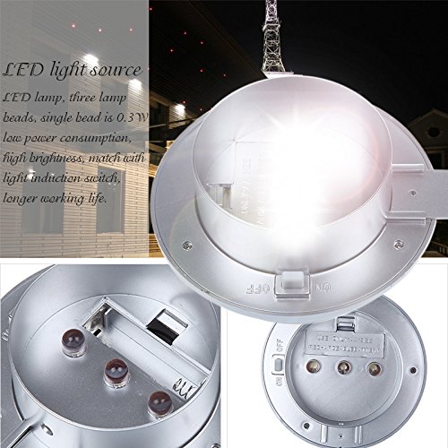 Minidiva Solar Zaun Licht mit 3 LEDs – Garten Solarleuchte für Haus, Zaun, Garten, Garage und Gehweg Beleuchtung 1.2V/1200mAh AA Ni-MH(Weiß) - 7