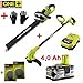 Produktbild RYOBI ONE+ 18V Akku Rasentrimmer OLT 1831 S + Heckenschere OHT 1855 R inkl. 4,0Ah Lithium-Ionen-Akku, 2 Ersatz-Fadenspulen und 1 Paar Gartenhandschuhe