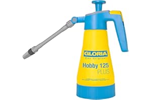 GLORIA Drucksprüher Hobby 125 Plus | Säurebeständiger 1,25 L Handsprüher | Für Essigsäure, Pflanzenschutzmittel & Unkrautvernichter | Flexibel schwenkbare Lanze | 3 bar