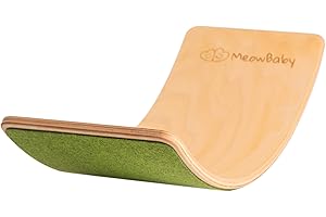 MEOWBABY Balance Board Montessori - 80x30cm Legno Tavola Equilibrio Montessoriana per Bambini