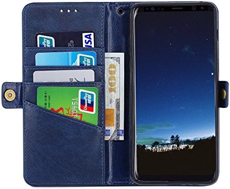 Samsung Galaxy A8 plus 2018 case,Samsung Galaxy A7 2018 case,IDOOLS Protective PU Leather Wallet Flip Magnetic Cover Case for Samsung Galaxy A7(2018)-A730 with Card Slots and Build-in Stand(Blue)
