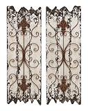 Fabricado en China. Deco 79 Elegante Escultura de Pared Madera Metal Wall Decor, 32/11 Pulgadas, Set de 2