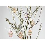 6 bunte Ostereier Osterdeko Osterschmuck Osteranhänger