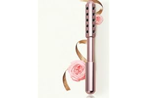 JIUJ Rouleau radiance – Pierre de germanium réconfortante pour le visage, les yeux, le corps - Outil de beauté pour raffermir la peau, dégonflement, anti-âge de la tension,avec Sac en flanelle - Rose