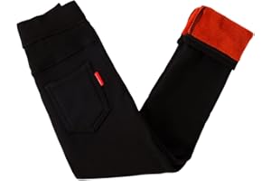 XINYUNZU Mädchen Thermohose Winterhose mit Taschen Thermo Leggings Thermopants Warme Kuschel Hose Kinder Kleidung Girls Pants Mode Hosen 2-9 Jahre Alt