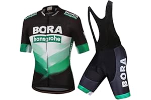 HOMTOL Abbigliamento Ciclismo Set Manica Corta Tuta Ciclismo Uomo Completo Ciclismo Estivo Per Bici Da MTB Con Pantaloncini Imbottiti in Gel Traspirante e Ad Asciugatura Rapida