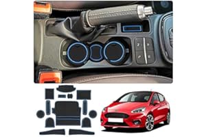 YEE PIN Fiesta MK8 2017 2018 2019 2020-2022 Alfombrillas de Goma Accesorios Interiores con Alfombrillas Antideslizantes para Consola Central