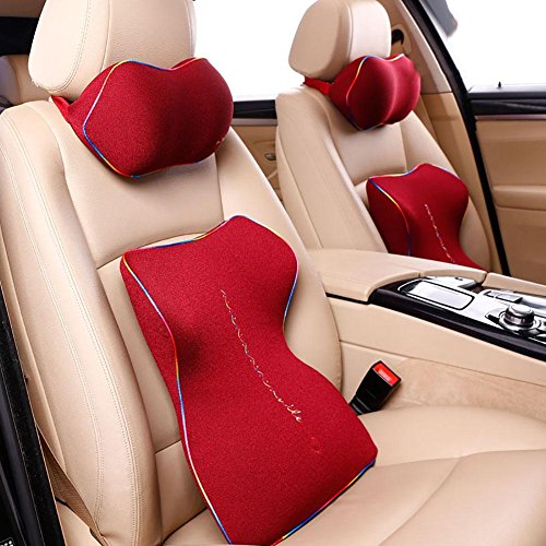Preisvergleich Produktbild Taillenkissen / Kopfstütze HuanLeBao Arbeiten Sie neuestes ergonomisches Entwurfs-Nackenkissen-Sitzkissen für Auto / Haus / Büro um , Red