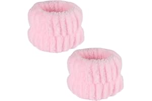 CUMILO 2 Pcs Face Washing Wristbands Pink Perfect Skincare Accessory, Highly Absorbent Wrist Towels for Face Washing Ideal Fitness Wristbands for Women Prevents Liquid Spill on Arm wrist wash bands