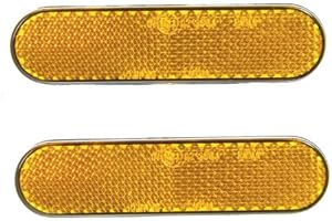 BIKE IT REFLECTOR KIT AMBER 2PCS SELF ADHESIVE 22 X 94MM E-MARKED