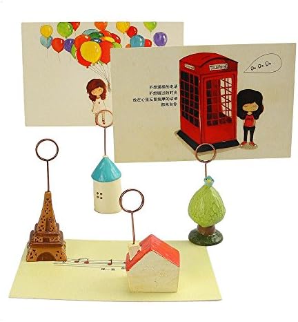 TXY Cute Mini Photo Postcard Clip Memo Holders for Table Pack of 4