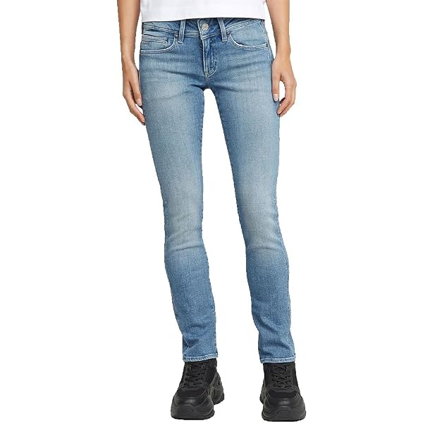 G-STAR Damen Midge Slim Straight Jeans – Slim Fit, 5-Pocket, Mit Verstellbarem Bund | Klassische Denim-Hose