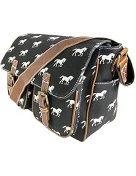 Damen Tasche Messenger Bag Schultertasche Umhängetasche Handtasche K Leder