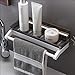 Produktbild Corner Shelf Multifunktions-Kunststoff-Regal mit Handtuchhalter, Saug-Dusch-Regalhalter an der Wand, schwebende Regale WC-Make-up-Waschbecken für Badezimmer, Ablaufgitter (Farbe : Schwarz)