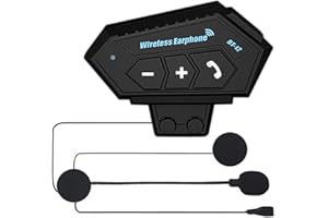 BIGFOX Auriculares Casco de Motocicleta, Auriculares Inalambricos Bluetooth 5.0,Intercomunicador Casco Moto, Intercom Anti-interferencia Auriculares para una Variedad de Montados en Casco