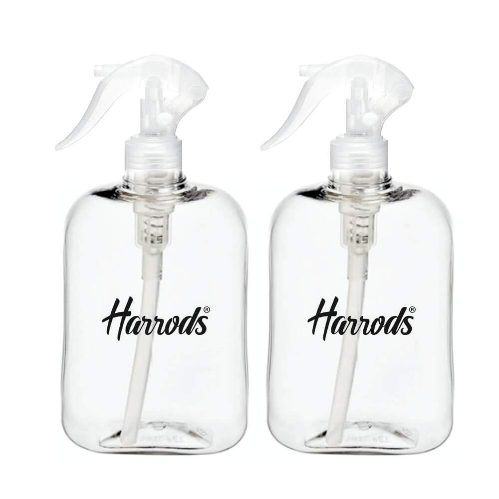Harrods 250ml Transparent Spray Bottles â€“ Versatile Mist, Foam, and Oil Applicator for Hair, Face, Plants, Cleaning, and More â€“ Pack of 2