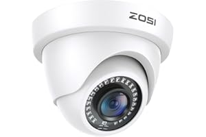 ZOSI 1080p 2MP Caméra Surveillance Extérieure pour Kit Vidéosurveillance Vision Nocturne 20m, 24Leds IR, Objectif 3.6mm, Caméra en Blanc