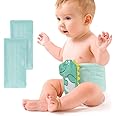 Hilph Baby Colic Relief, Reusable 2 Ice Pack Wrap for Newborns Belly Relief by Soothing Warmth, Baby Heating Pad Swaddling Belt for Gas Relief, Upset Stomach, Baby Reflux - Green