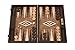 Produktbild Uber Backgammon-Set, Walnuss, Wurzelholz, hochwertig, natürliches Muster, Maserung, Maße geöffnet: 47,5 x 60 x 3,75 cm. Mit 30 Spielfiguren aus Olivenholz, hell, dunkel, 4 Standardwürfel, Backgammon-Verdopplungswürfel