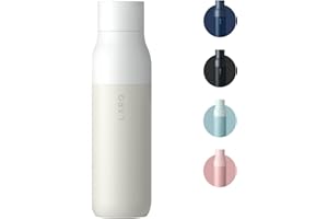 LARQ Bottle Twist Top - Botella de agua de acero inoxidable con aislamiento al vacío y diseño galardonado, termo, 500ml, Granite White