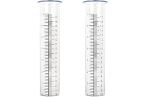 Nagoyuki 2pcs Plastic Rain Gauge Replacement Tube with 7 Inch Capacity Rain Water Gauge for Garden Yard Outdoor Easy Install Easy to Use