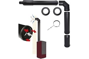 MBM Kit de tuyaux de cheminée pour poêle à granulés avec sortie coaxiale supérieure DN 80 130 évacuation des fumées aspiration d'air made in Italy