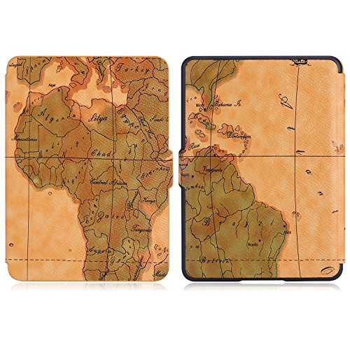 Kindle 7.Gen Hülle Case – MoKo Superleicht PU Leder Tasche Schutzhülle Schale für Amazon E-reader Kindle (7. Generation – 2014 Modell)(Nur Geeignet für Kindle 2014 Modell mit Touchscreen), Map H - 2