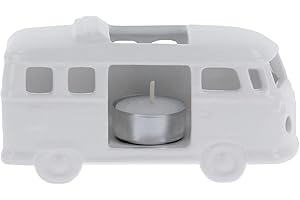 BRISA VW Collection – Volkswagen T1 Bulli Bus świecznik na świeczki typu tealight, dekoracja stołu z ceramiki 1:28 (Classic Bus/biały)
