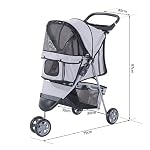 PawHut-Passeggino-per-Cani-Carrello-per-Animali-Domestici-Carrello-Carrozzina-Grigio-75-x-45-x-97cm