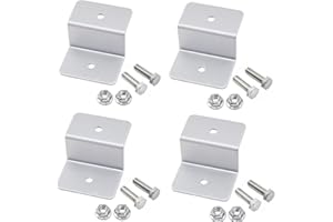 JIAGUAN 4Pcs Solar Panel Mount Mounting Z Bracket Set Kits Aluminums Solar Panel Z Brackets with Nuts and Bolts for RV Boat Car Truck Caravan Solar Cell Panel Roof Mount