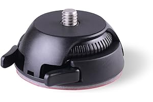 Andoer Uchwyt do aparatu Ricoh Theta S SC M15 Sports Panorama aparat panoramiczny otwór na śruby 1/4 cala uchwyt na pętle z szybkim blokowaniem taśmy klejącej do płaskich lub zakrzywionych powierzchni