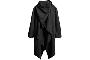 JESHIFANGJIUSU Cape Décontractée Légère pour Homme Manteau Pull à Ourlet Irrégulier de Longue Longueur Manteau Sweat Shirt Poncho Slim Hip Hop