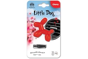 Little Joe Little Dog Parfumeur de gel Arôme de cerise pour l'aérateur de voiture. Longue durée, jusqu'à 45 jours. Parfum irrésistible et amusant pour tous les publics, CERISIER