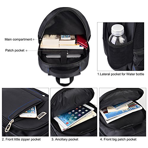 Vbiger Laptop Rucksack Notebook Backpack 43 cm (17 Zoll)
