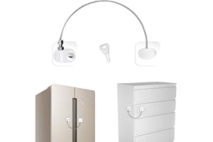 RoserRose Cerradura Para Puerta De FrigoríFico, Cerradura Nevera, Seguridad Ventanas NiñOs, No Requiere Taladrar, Candado Nevera, Para Puerta, Ventana, Gabinete, Refrigerador, CajóN - Blanco