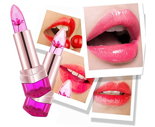 CINEEN Professionell Farbwechsel Lip Gloss Jelly Moisturizing Kristallgelee Lang anhaltende Lippenstift, 3er Pack - 2
