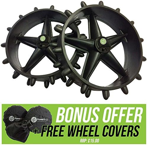Hedgehog Winter Wheel Set - Suitable for PowerBug &amp; Motocaddy + FREE Wheel Covers